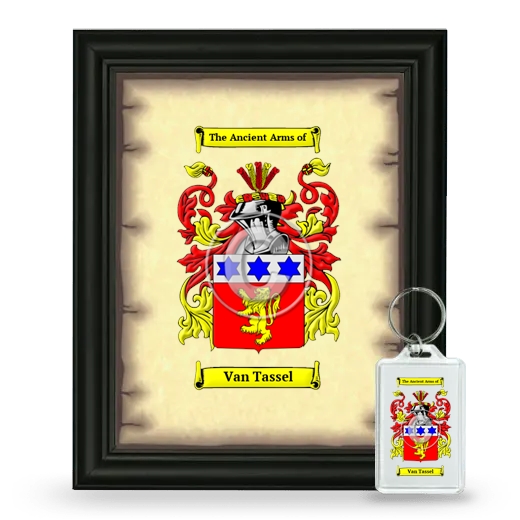 Van Tassel Framed Coat of Arms and Keychain - Black